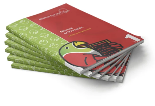 Stack of Abakus Europe Mental Arithmetic books